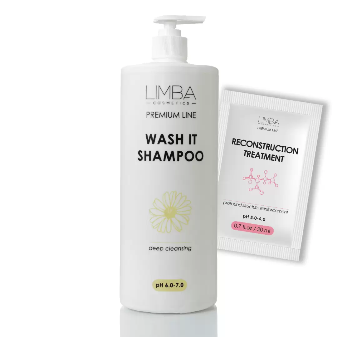 Набор для реконструкции волос с WASH IT Shampoo для натуральных волос