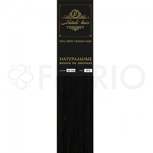 Набор волос на заколках Natalihair 55 см - тон 1A - Натуральный черный