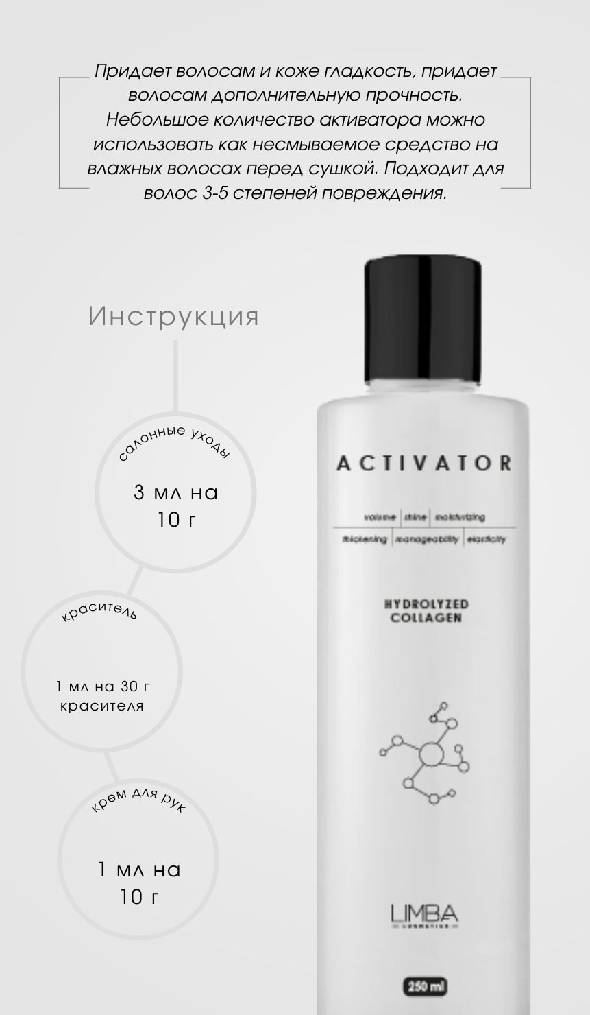 Активатор Limba Cosmetics Activator Hydrolyzed Collagen, 250 мл  .